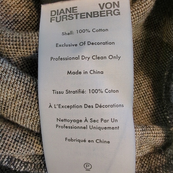 Diane von Furstenberg Full Zip Lon Leopard 100% Cotton Bomber Jacket Size XS EUC - Picture 10 of 11